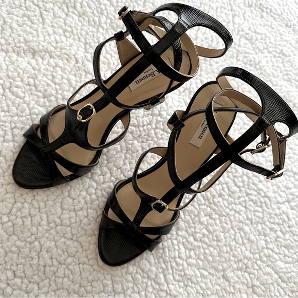 L.K. Bennett black gladiator Angie strappy leather high heels made in Italy 39.5 - Picture 4 of 12